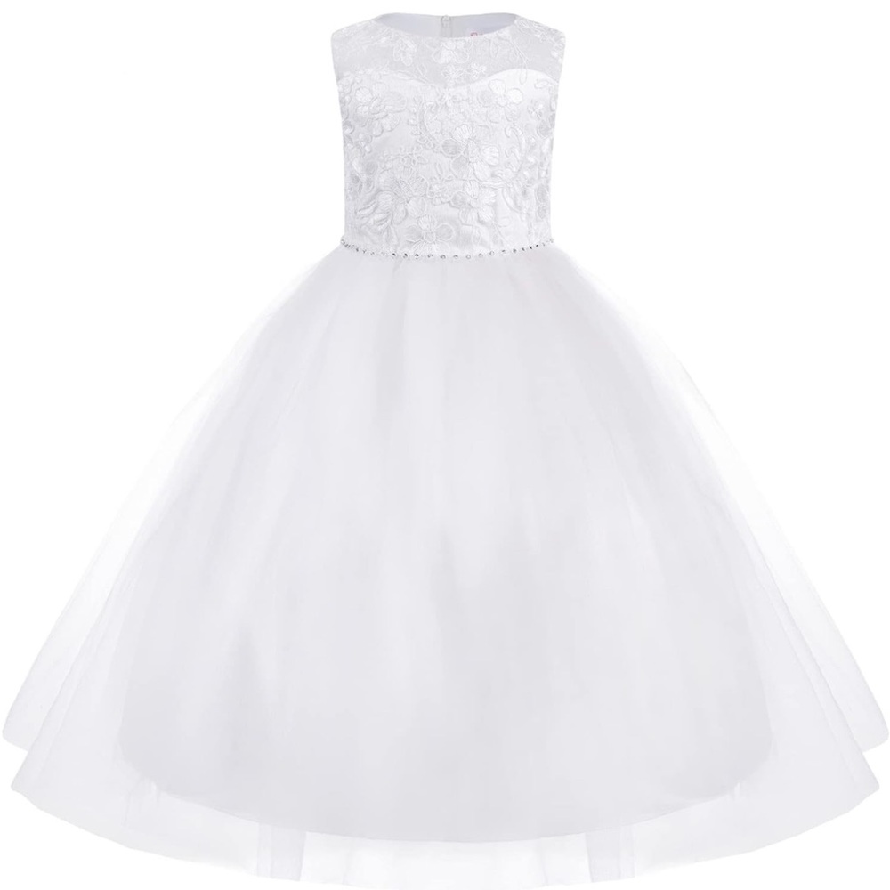 Flower💐Girl👧🏻Dress👗Long A Line Wedding Pageant Dresses👗Tulle Party Gown